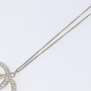 CHANEL COCO Mark Necklace Metal Silver CC Auth 208536M-4