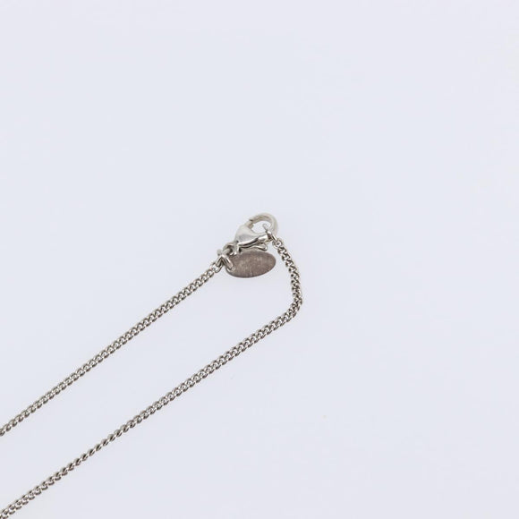 CHANEL COCO Mark Necklace Metal Silver CC Auth 208536M
