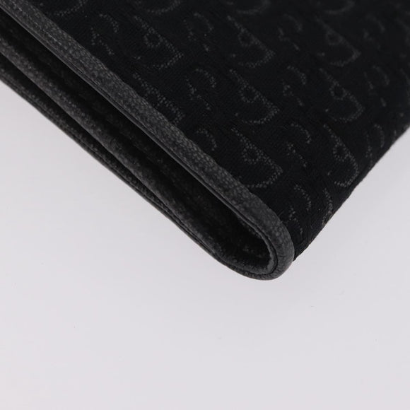Christian Dior Trotter Canvas Wallet Black Silver Auth 208541V