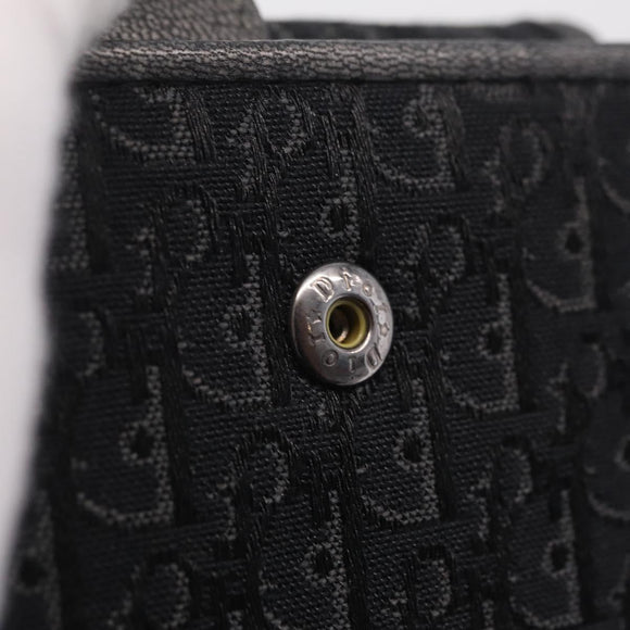 Christian Dior Trotter Canvas Wallet Black Silver Auth 208541V