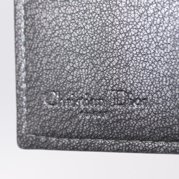 Christian Dior Trotter Canvas Wallet Black Silver Auth 208541V