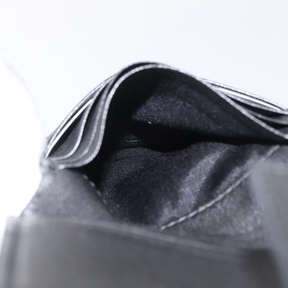 Christian Dior Trotter Canvas Wallet Black Silver Auth 208541V