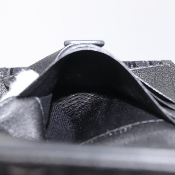 Christian Dior Trotter Canvas Wallet Black Silver Auth 208541V