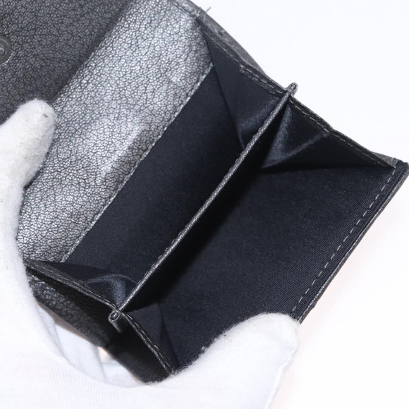 Christian Dior Trotter Canvas Wallet Black Silver Auth 208541V