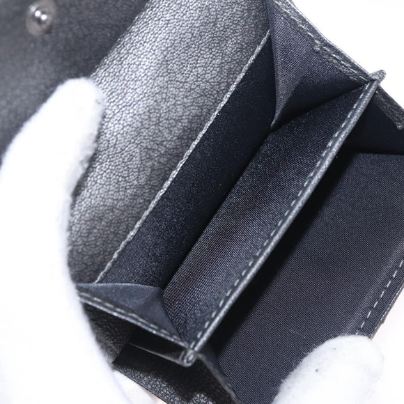 Christian Dior Trotter Canvas Wallet Black Silver Auth 208541V