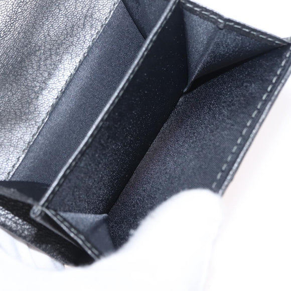 Christian Dior Trotter Canvas Wallet Black Silver Auth 208541V
