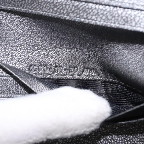 Christian Dior Trotter Canvas Wallet Black Silver Auth 208541V