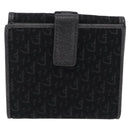 Christian Dior Trotter Canvas Wallet Black Silver Auth 208541V-3