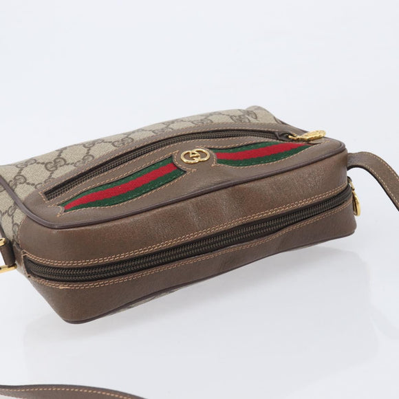 GUCCI GG Supreme Web Sherry Line Shoulder Bag PVC 001 115 6655 Auth 208543A