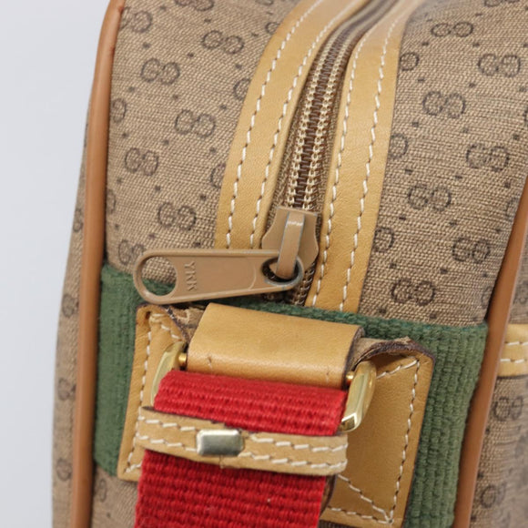 GUCCI Micro GG Web Sherry Line Shoulder Bag PVC Beige 019 43 0107 Auth 208544A