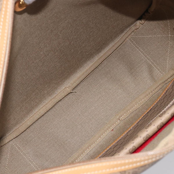GUCCI Micro GG Web Sherry Line Shoulder Bag PVC Beige 019 43 0107 Auth 208544A