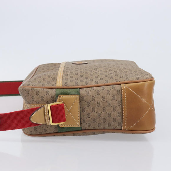 GUCCI Micro GG Web Sherry Line Shoulder Bag PVC Beige 019 43 0107 Auth 208544A