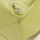 Balenciaga The Paper Hand Bag Leather Light Yellow Silver 236701 Auth 208550V-13