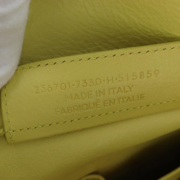 Balenciaga The Paper Hand Bag Leather Light Yellow Silver 236701 Auth 208550V