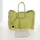 Balenciaga The Paper Hand Bag Leather Light Yellow Silver 236701 Auth 208550V-29
