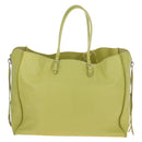 Balenciaga The Paper Hand Bag Leather Light Yellow Silver 236701 Auth 208550V-3