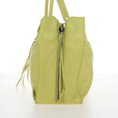 Balenciaga The Paper Hand Bag Leather Light Yellow Silver 236701 Auth 208550V-4