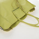 Balenciaga The Paper Hand Bag Leather Light Yellow Silver 236701 Auth 208550V-6