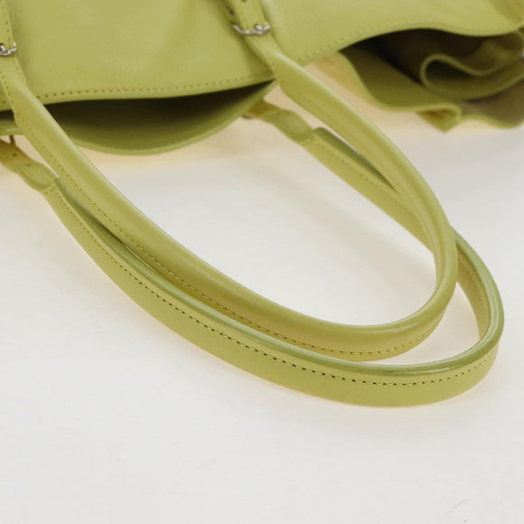 Balenciaga The Paper Hand Bag Leather Light Yellow Silver 236701 Auth 208550V