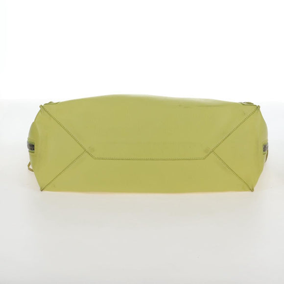 Balenciaga The Paper Hand Bag Leather Light Yellow Silver 236701 Auth 208550V