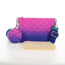 LOUIS VUITTON Taurillon Clemence Illusion Trio Pouch NM M59680 Auth 208551SM-12