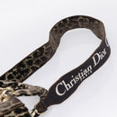 Christian Dior Leopard Velvet D-light Bag Velor 2way Brown Gold Auth 208553SAM-10