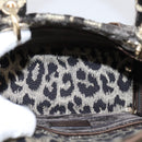 Christian Dior Leopard Velvet D-light Bag Velor 2way Brown Gold Auth 208553SAM-21