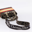 Christian Dior Leopard Velvet D-light Bag Velor 2way Brown Gold Auth 208553SAM-9