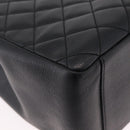 CHANEL Chain Tote Bag Caviar Skin Black Gold CC Auth 208554SAM-11