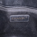 CHANEL Chain Tote Bag Caviar Skin Black Gold CC Auth 208554SAM-15
