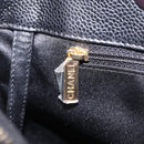 CHANEL Chain Tote Bag Caviar Skin Black Gold CC Auth 208554SAM-23
