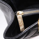 CHANEL Chain Tote Bag Caviar Skin Black Gold CC Auth 208554SAM-26