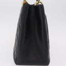 CHANEL Chain Tote Bag Caviar Skin Black Gold CC Auth 208554SAM-4