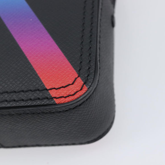 LOUIS VUITTON Taiga Rainbow Danube Messenger Bag Black M30332 LV Auth 208555M