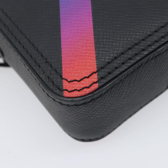 LOUIS VUITTON Taiga Rainbow Danube Messenger Bag Black M30332 LV Auth 208555M