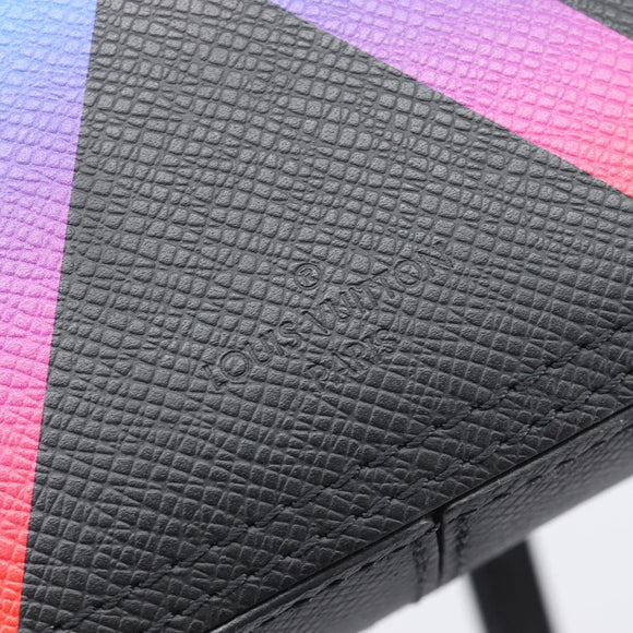 LOUIS VUITTON Taiga Rainbow Danube Messenger Bag Black M30332 LV Auth 208555M