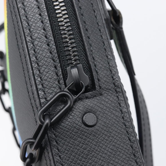 LOUIS VUITTON Taiga Rainbow Danube Messenger Bag Black M30332 LV Auth 208555M