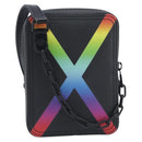 LOUIS VUITTON Taiga Rainbow Danube Messenger Bag Black M30332 LV Auth 208555M-2