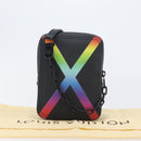 LOUIS VUITTON Taiga Rainbow Danube Messenger Bag Black M30332 LV Auth 208555M-25