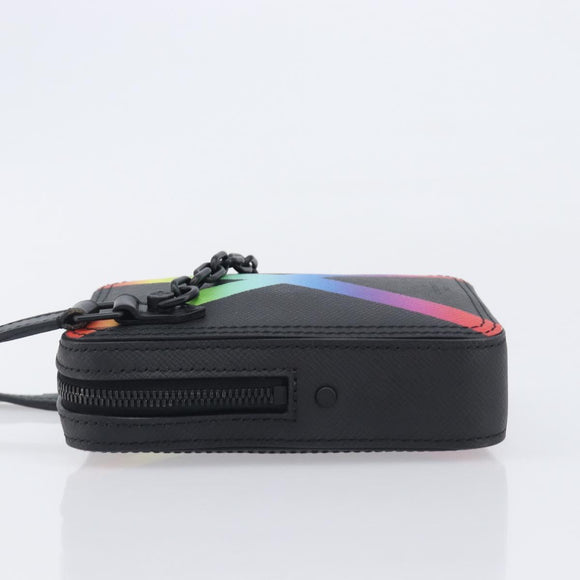 LOUIS VUITTON Taiga Rainbow Danube Messenger Bag Black M30332 LV Auth 208555M