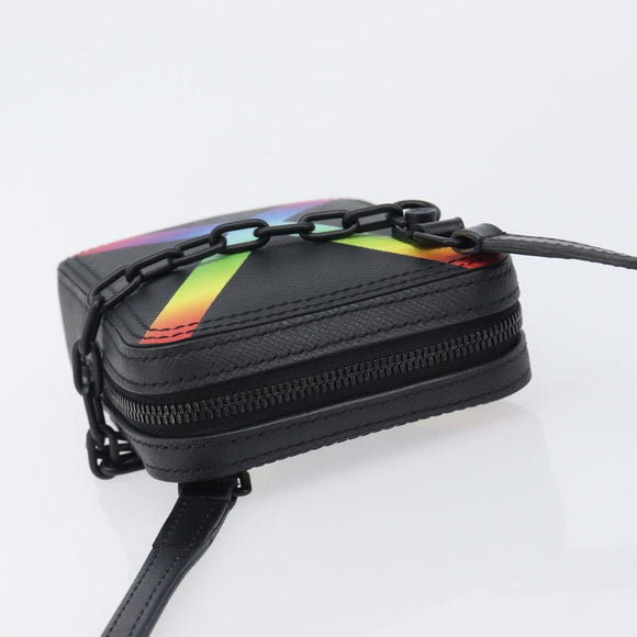 LOUIS VUITTON Taiga Rainbow Danube Messenger Bag Black M30332 LV Auth 208555M