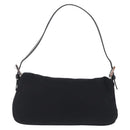 FENDI Mamma Baguette Shoulder Bag Cotton Jersey Black Silver 26424 Auth 208557V-3