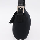 FENDI Mamma Baguette Shoulder Bag Cotton Jersey Black Silver 26424 Auth 208557V-4