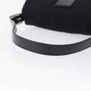 FENDI Mamma Baguette Shoulder Bag Cotton Jersey Black Silver 26424 Auth 208557V-7