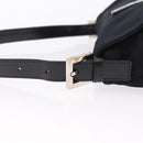 FENDI Mamma Baguette Shoulder Bag Cotton Jersey Black Silver 26424 Auth 208557V-9