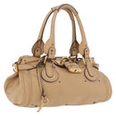 Chloe Paddington Hand Bag Leather Beige Gold Silver Auth 208558V-1
