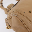 Chloe Paddington Hand Bag Leather Beige Gold Silver Auth 208558V-14