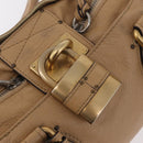 Chloe Paddington Hand Bag Leather Beige Gold Silver Auth 208558V-21