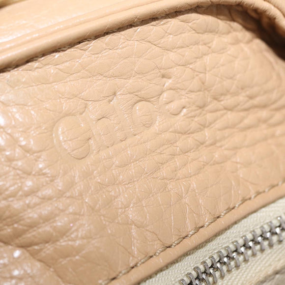 Chloe Paddington Hand Bag Leather Beige Gold Silver Auth 208558V