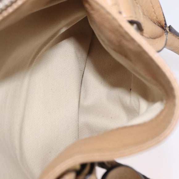 Chloe Paddington Hand Bag Leather Beige Gold Silver Auth 208558V